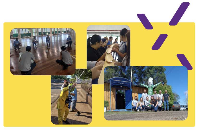 Funcionários participando de atividades da SIPAT