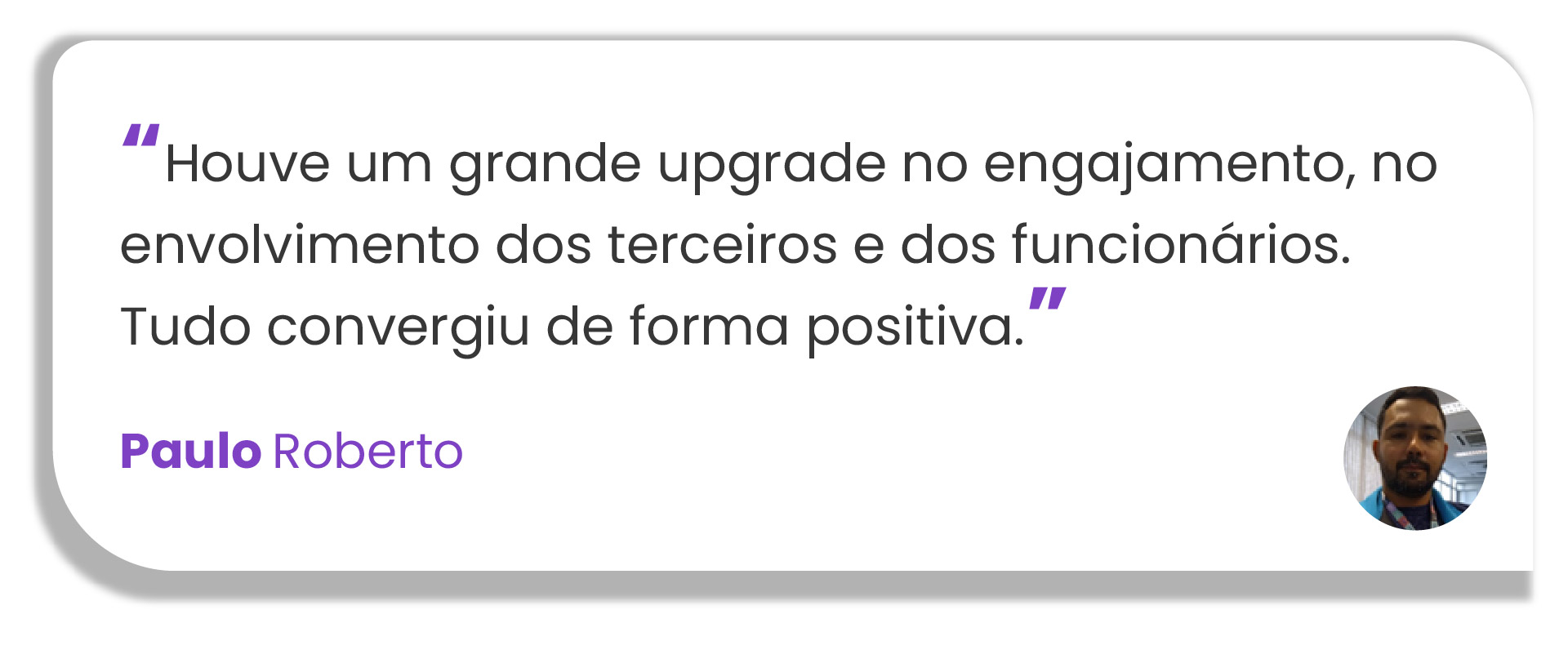 Imagem com depoimento de participante.