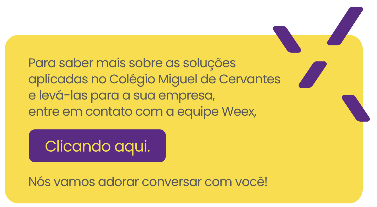 CTA para conhecer a plataforma da Weex.
