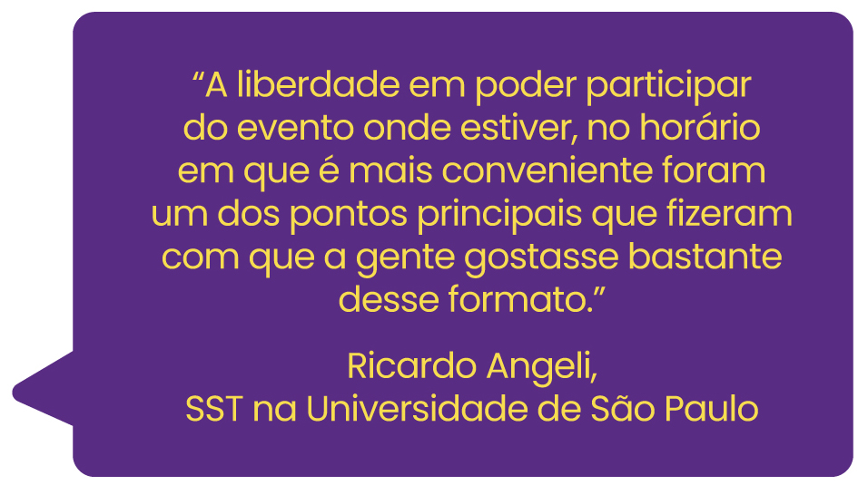 Imagem com texto de depoimento de participante da SIPAT.