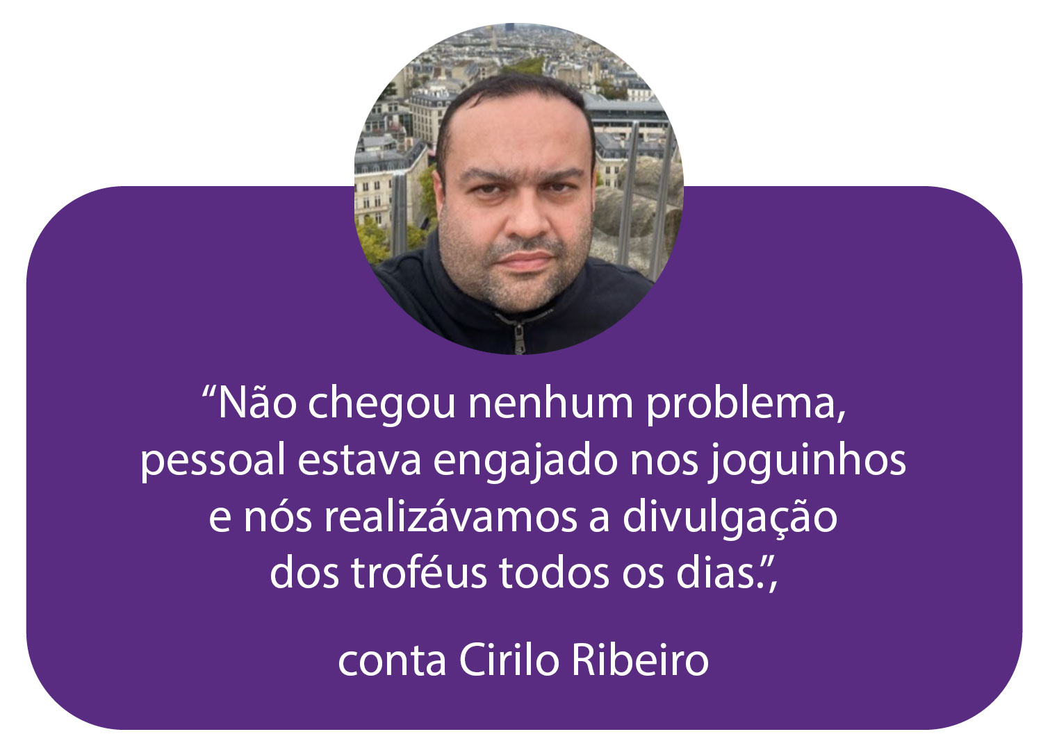 Imagem de depoimento de participante.