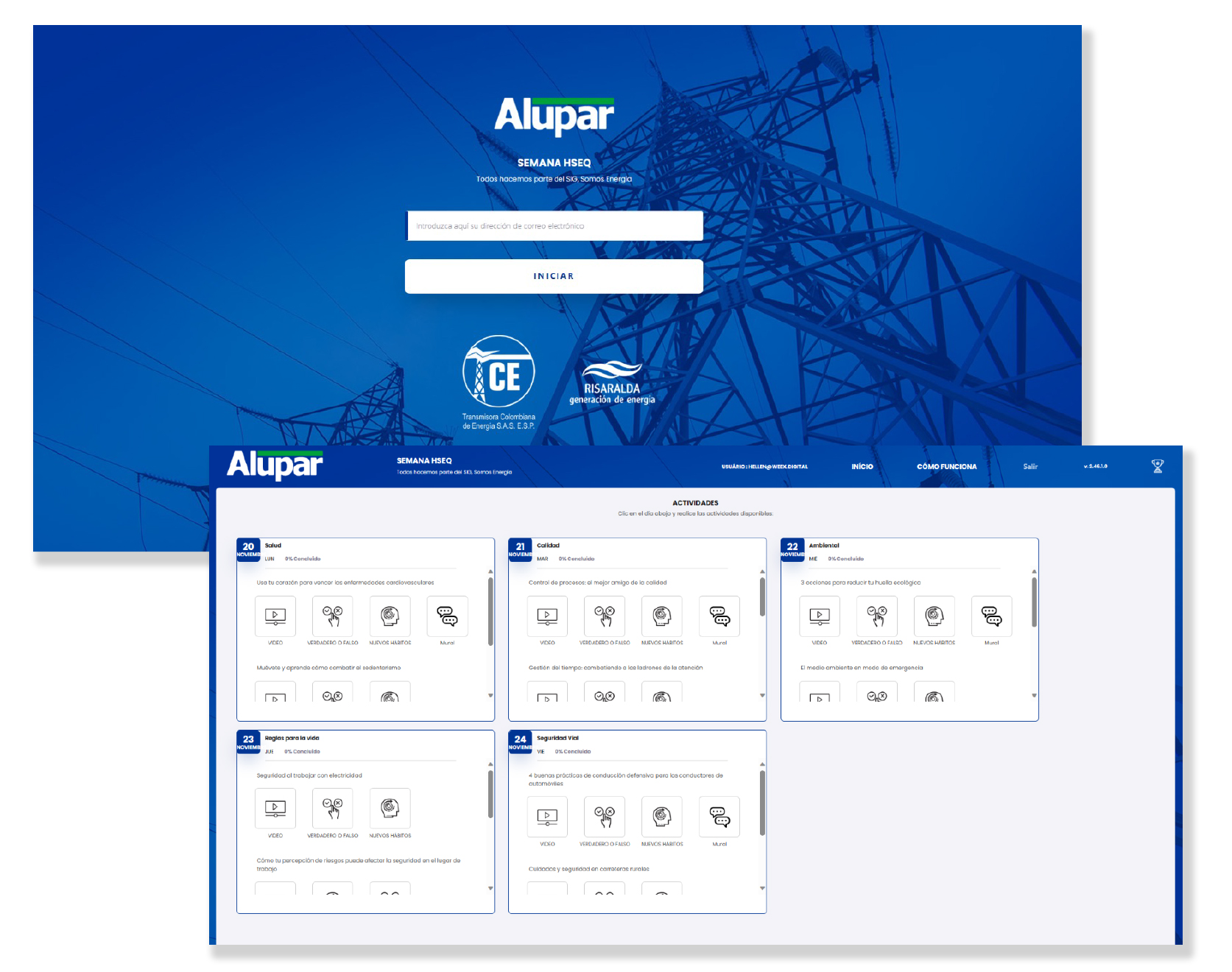Imagem da plataforma personalizada para a campanha da empresa.