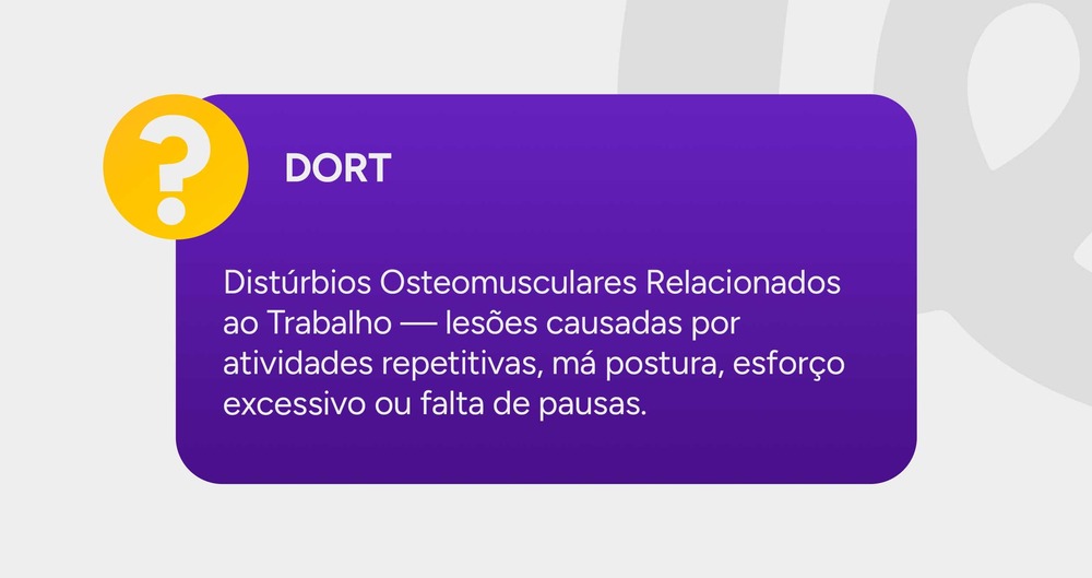 Infográfico explicando o que é DORT.
