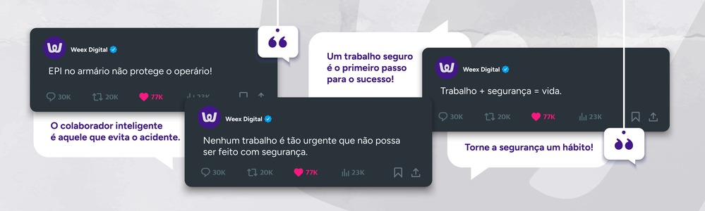 Imagem com 6 sugestões de frases para SIPAT.