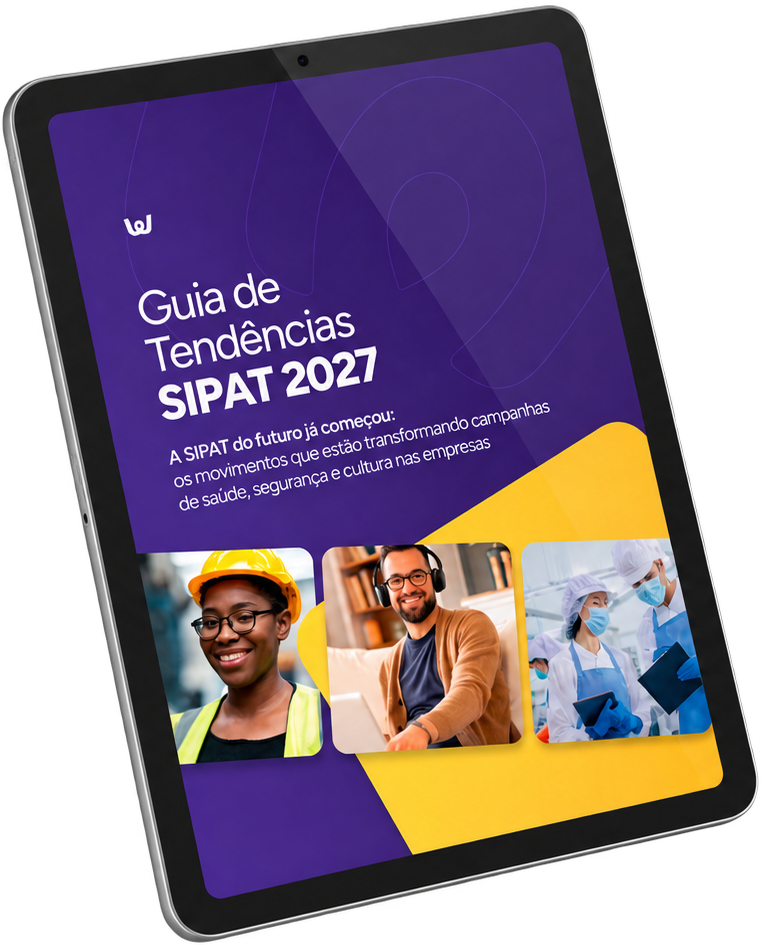 Capa do Guia de Tendências SIPAT 2027 em um tablet