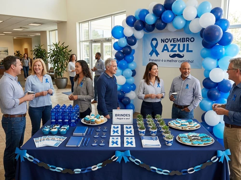 Decoração e brindes para o Novembro Azul: guia prático para a empresa